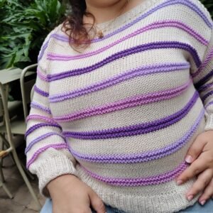 Sweater Paz - Rayas Lila