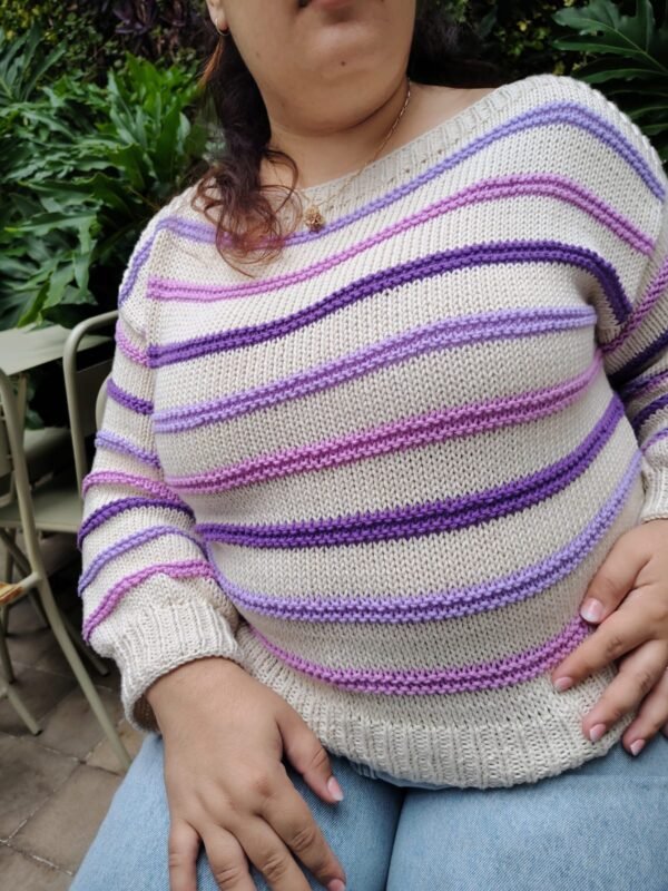 Sweater Paz - Rayas Lila