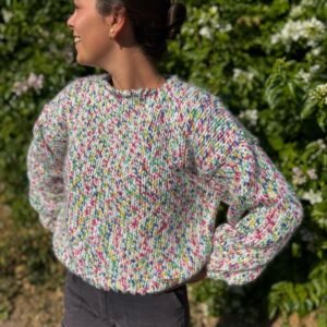 Sweater Alegría - Salpicado Blanco, Rosa, Verde y Azul