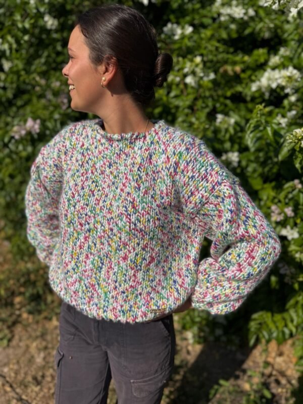 Sweater Alegría - Salpicado Blanco, Rosa, Verde y Azul