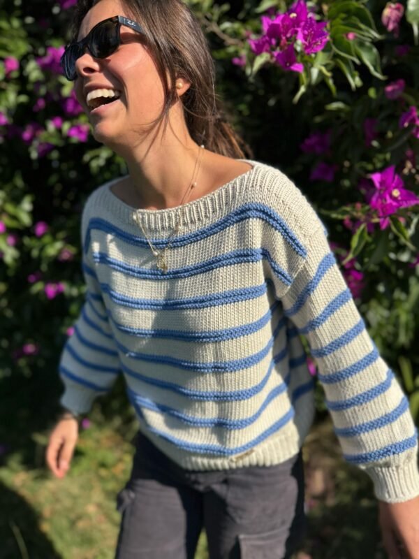 Sweater Paz - Rayas Celestes
