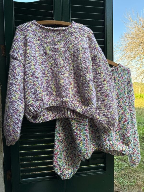 Sweater Alegría - Salpicado Blanco, Violeta y Rosa - Image 2